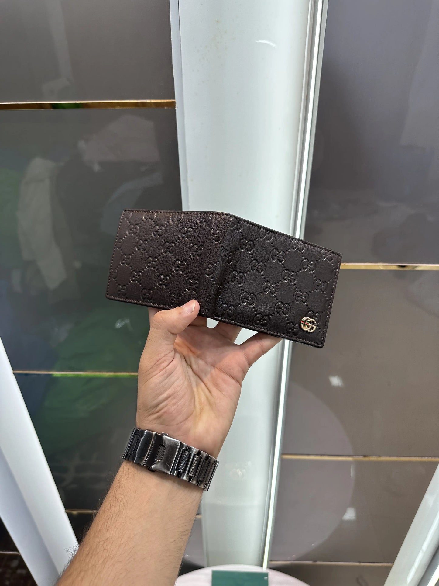 Gucci Monogram Premium Wallet Brown With Box g5890