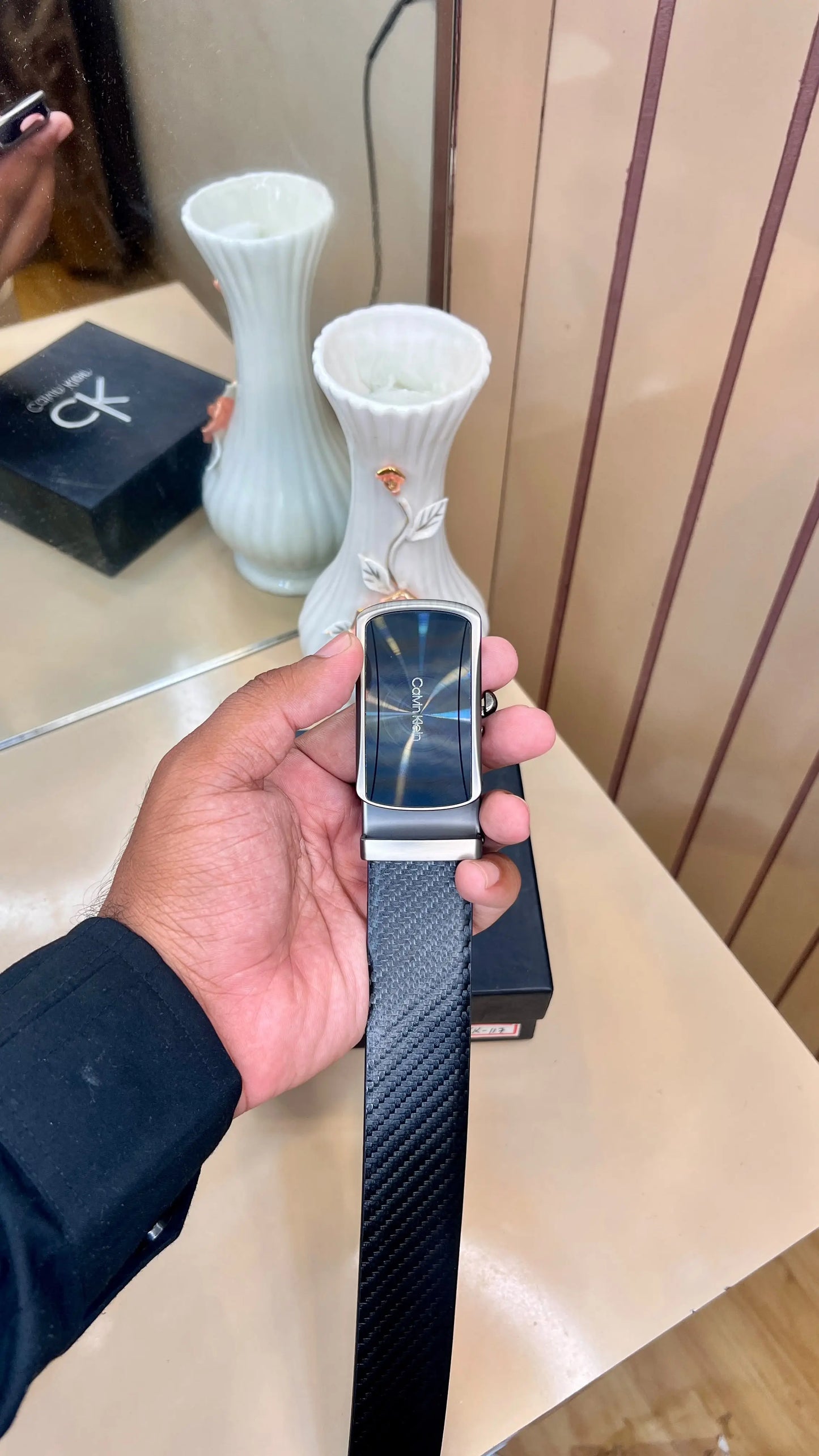 CK CALVIN KLEIN PREMIUM QUALITY IMP AUTOLOCK & REVERSIBLE BELT WITH OG BOX CK-514