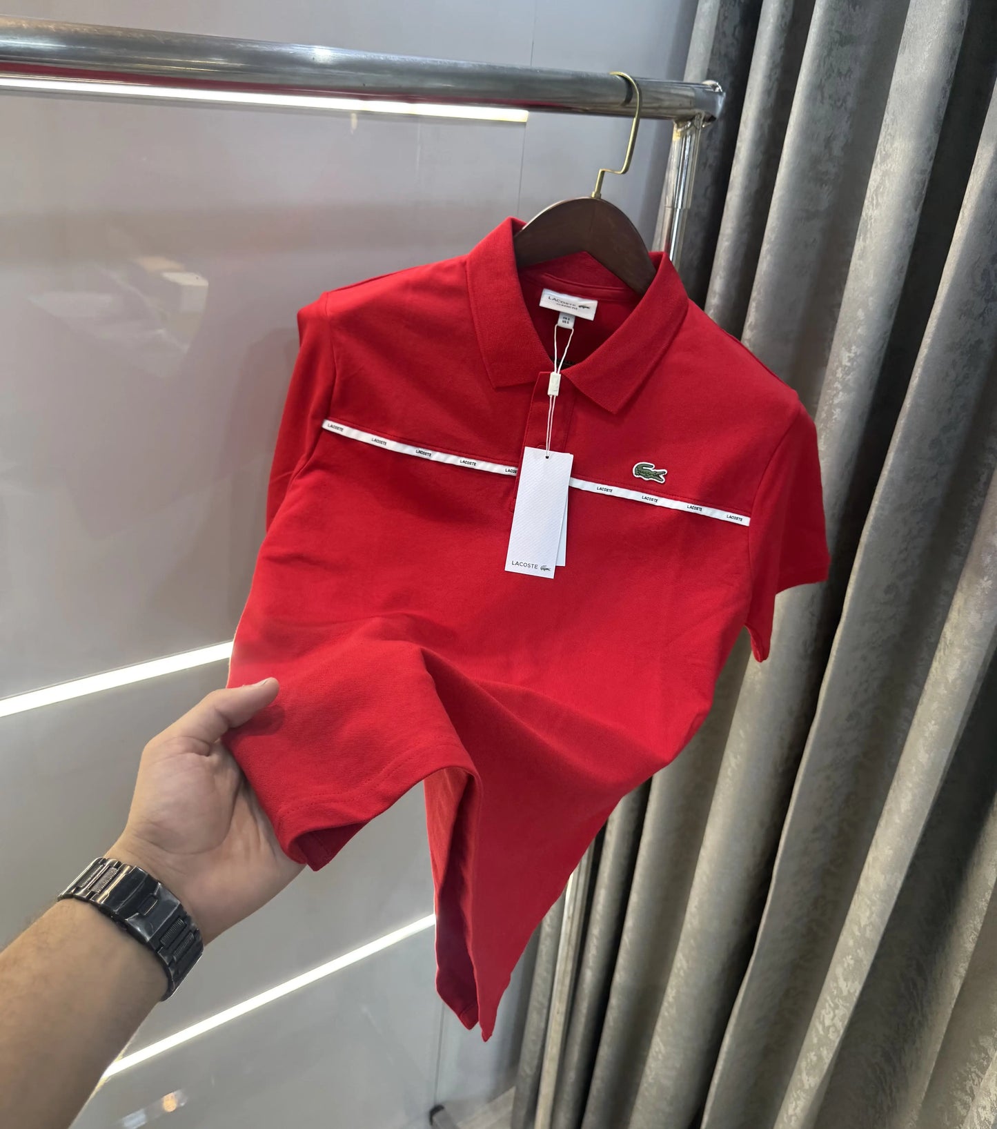 Lacost e Red Logo Work Premium Polo T-Shirt