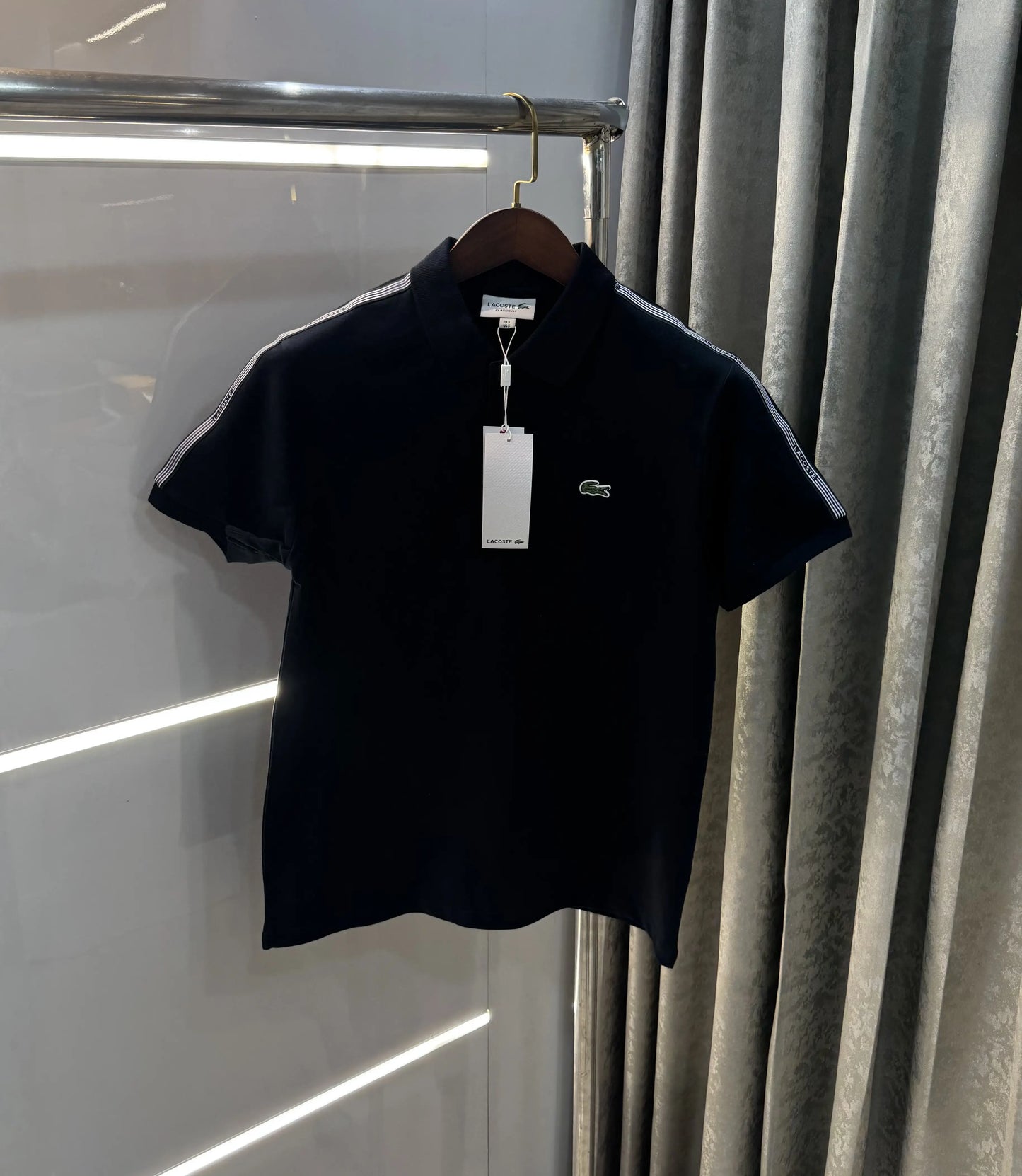 Lacost e Navy Blue Embroidery Logo Premium Polo T-Shirt