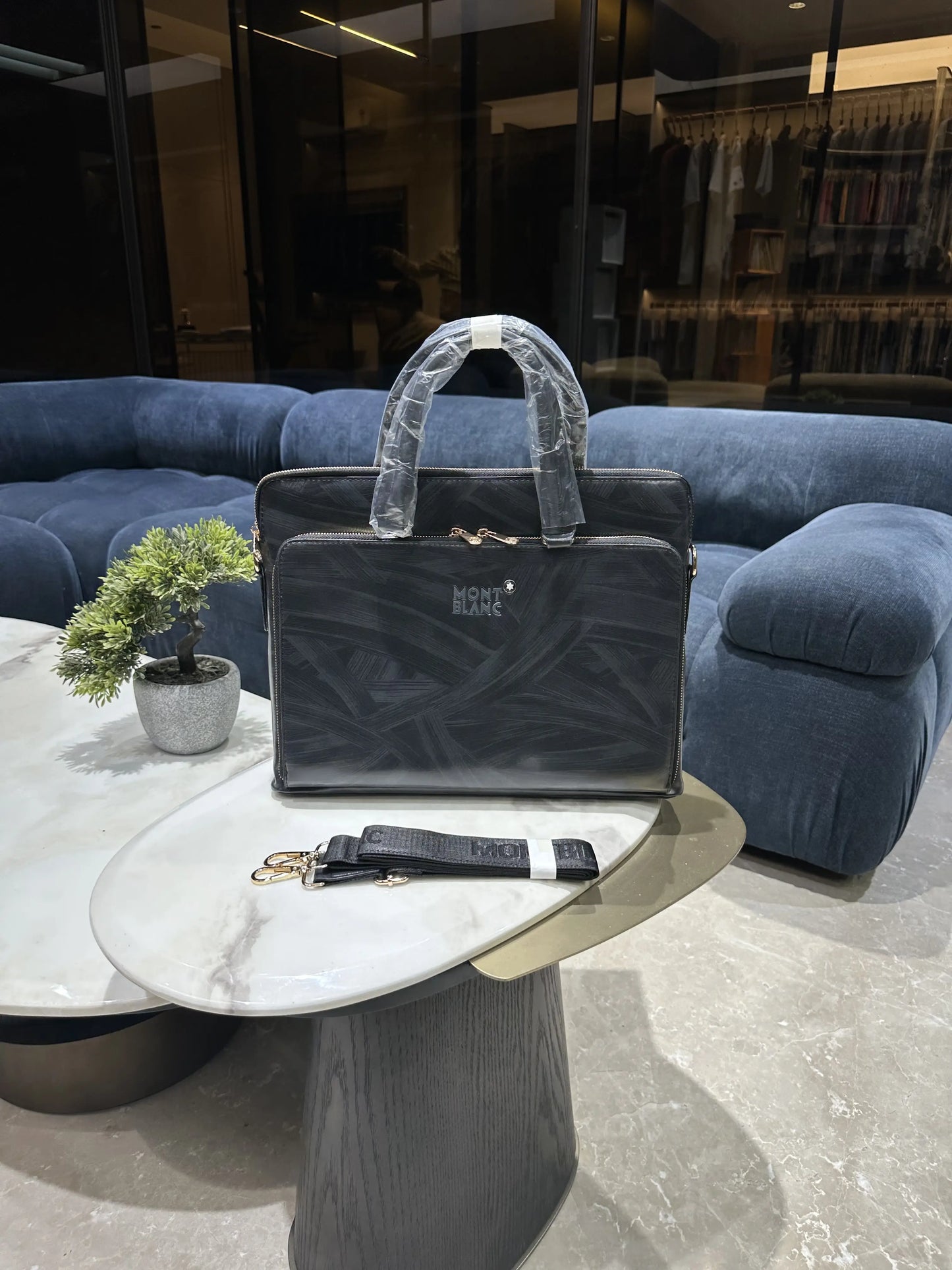 Mont Blan c Luxury Premium Imported Grey Laptop Bag mb986