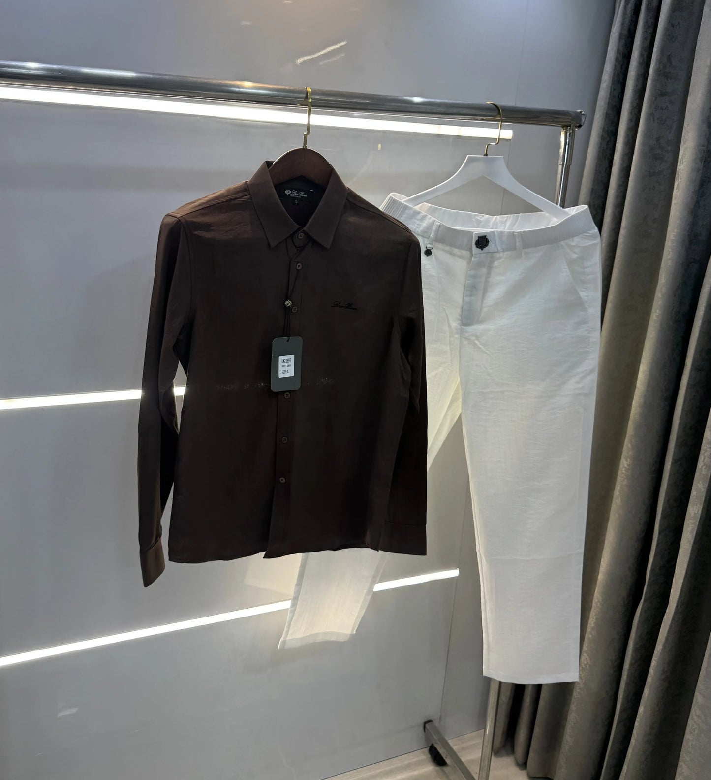 Loro Piana Brown White Italian Imported Combo
