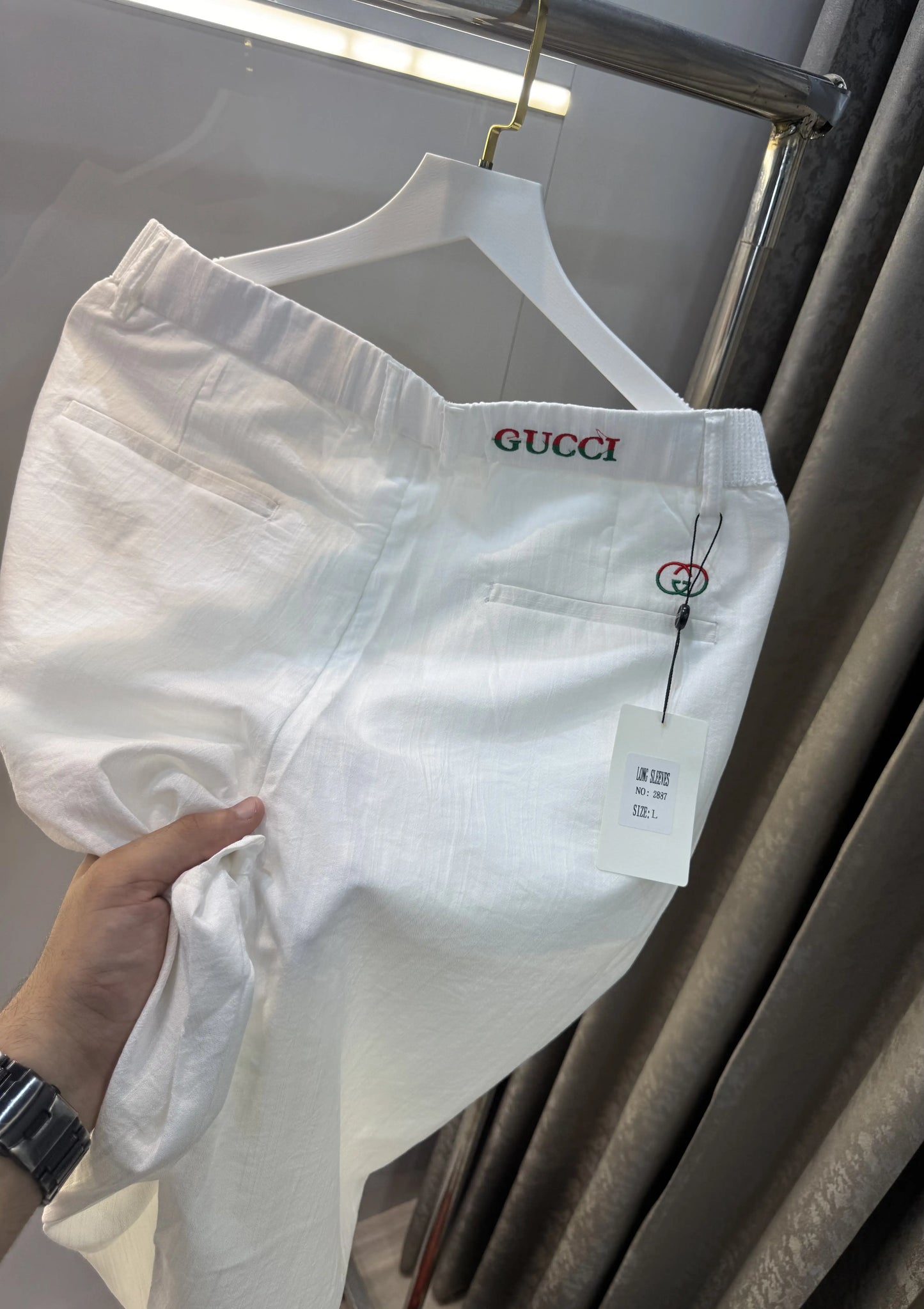 Gucc i Pink White Italian Imported Combo