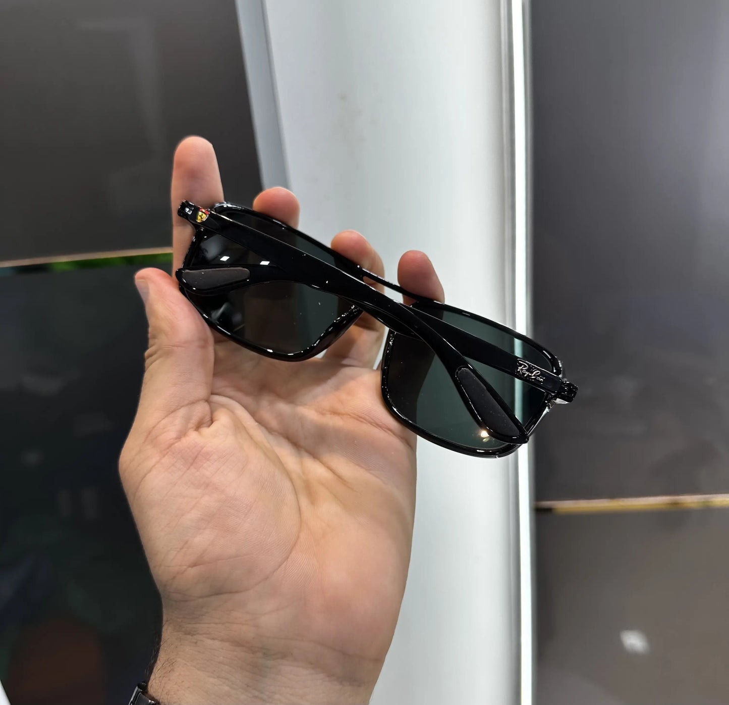 RayBan All Black Glossy Premium Shades 4375