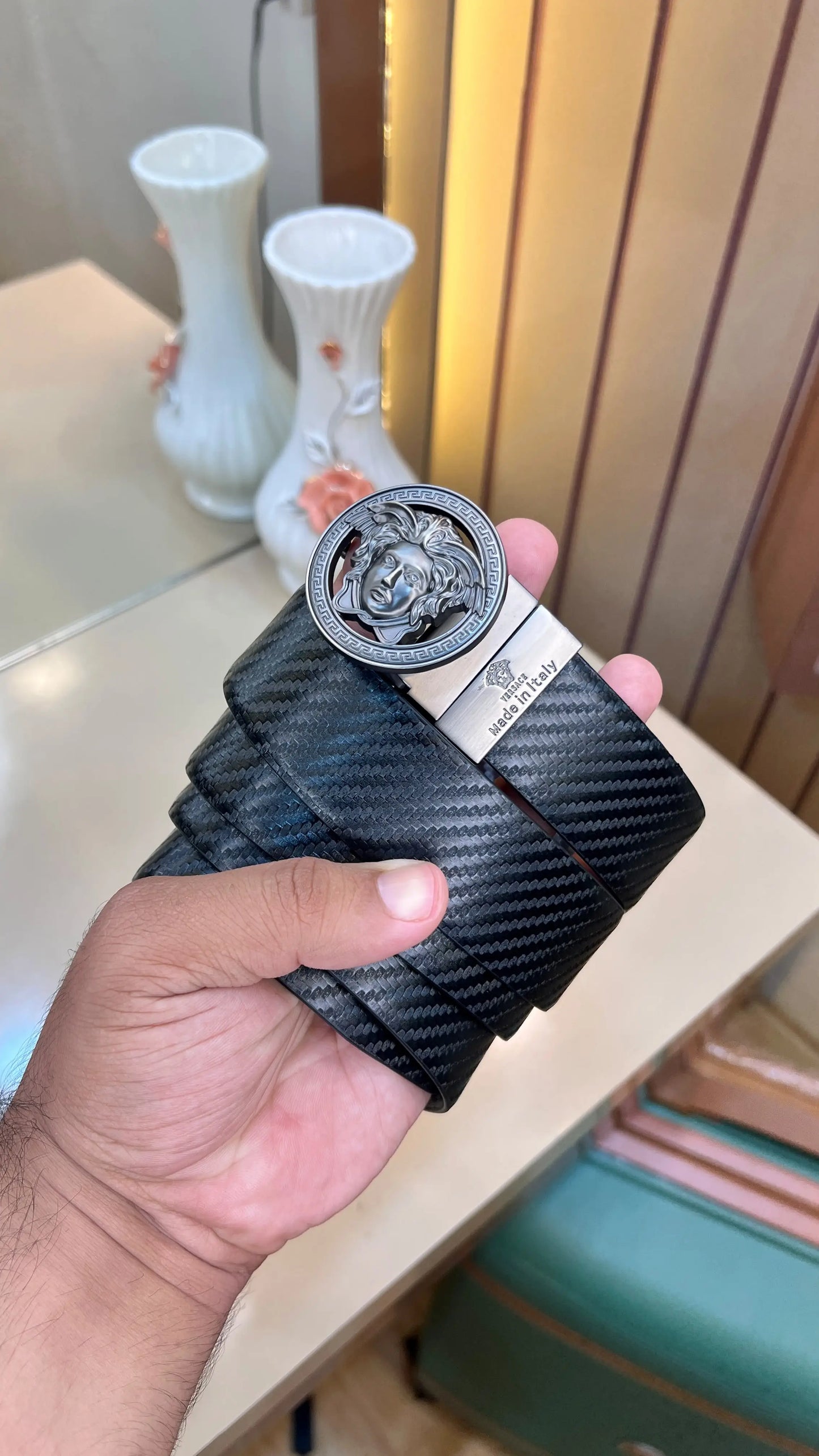 VERSACE PREMIUM QUALITY IMP REVERSEABLE BELT WITH BOX