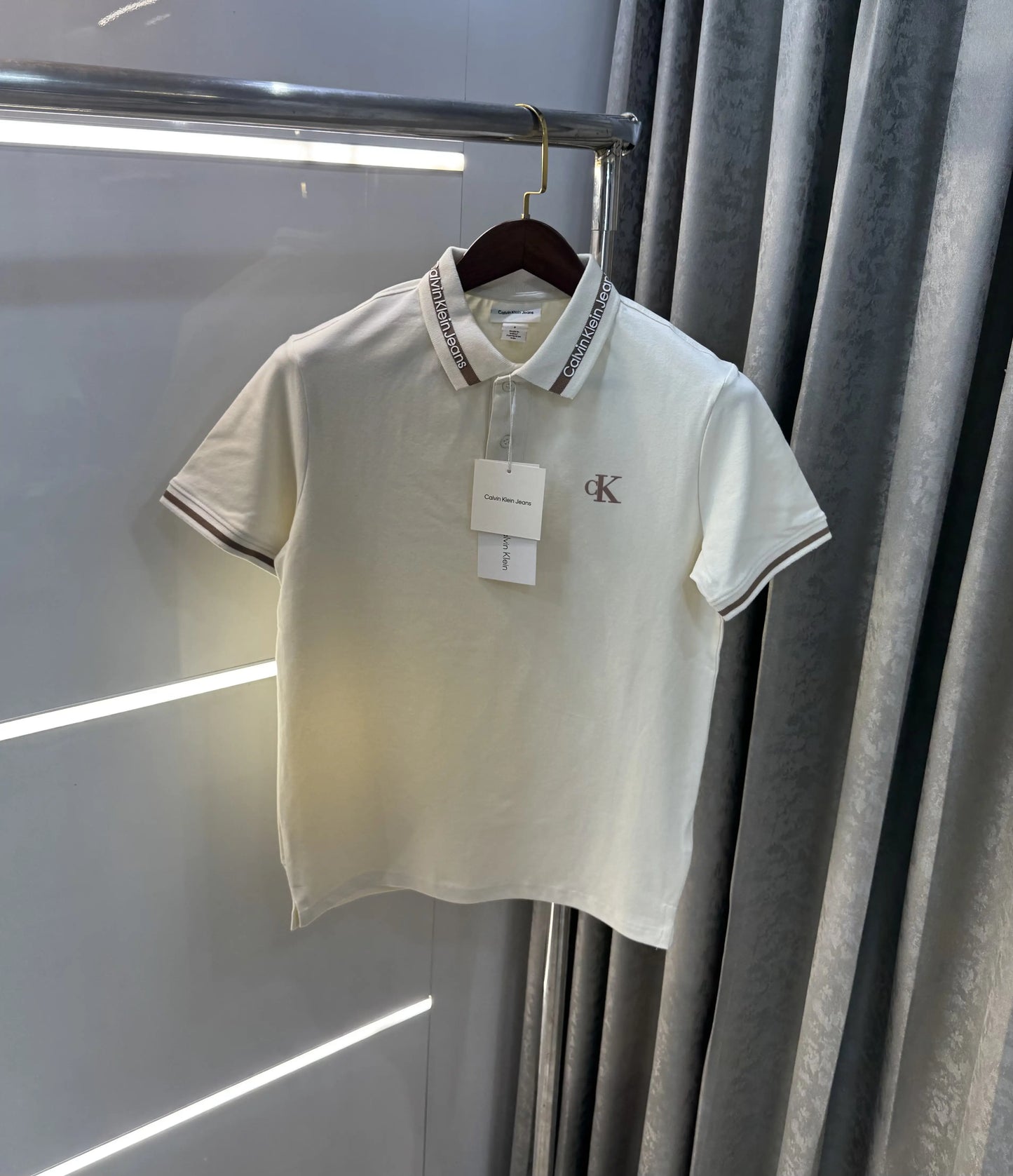Calvin  Klein Cream Premium Polo T-Shirt