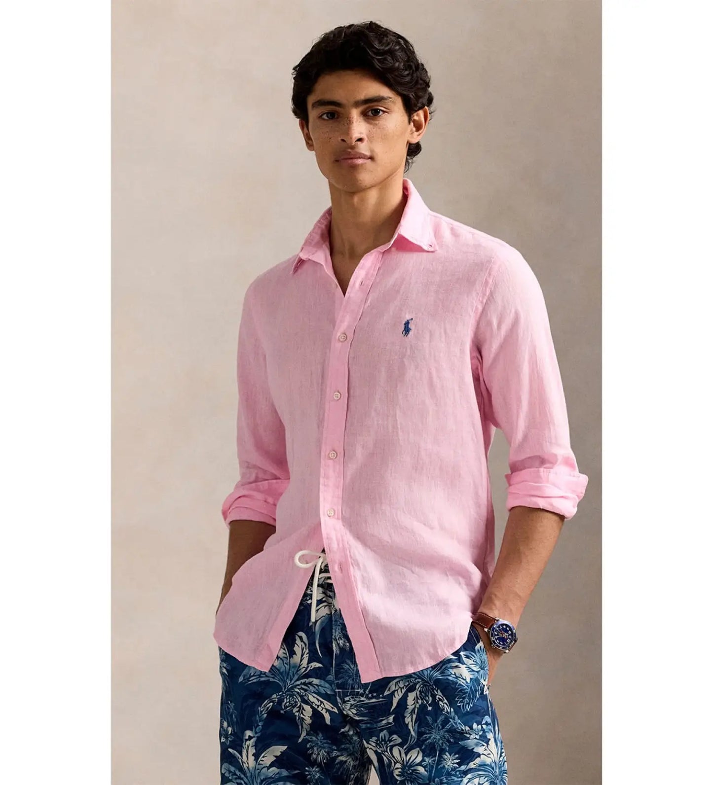 Ralph Lauren Pink Premium Linen Shirt