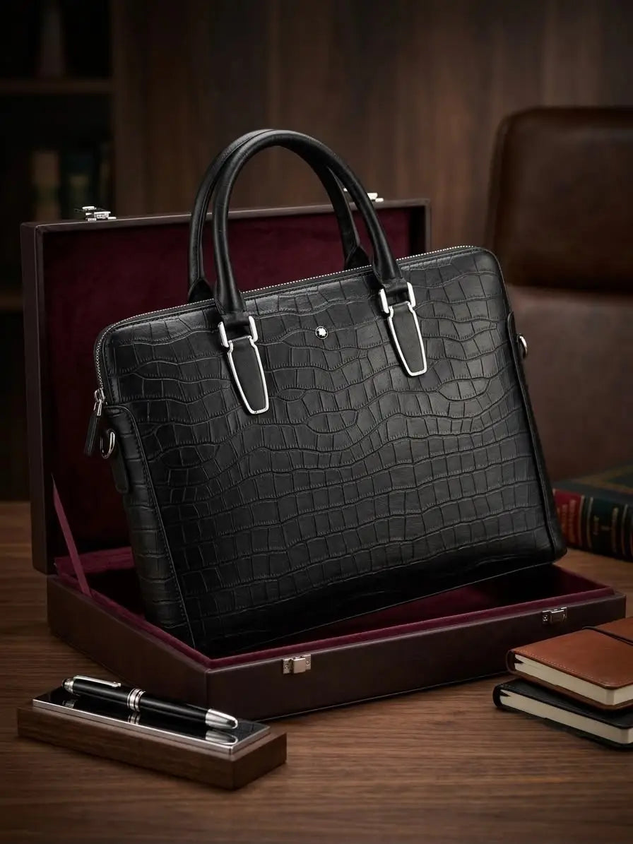 Mont Blan c Luxury Premium Imported Black Laptop Bag mb907