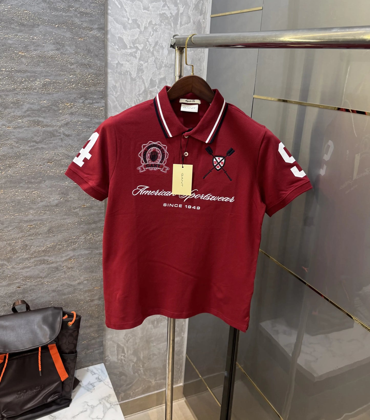 Gant Maroon Logo Work Premium Polo T-shirt