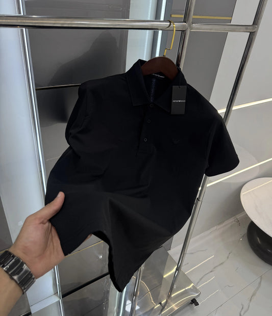 Emporio Arman i Black Logo Work Premium Polo T-shirt