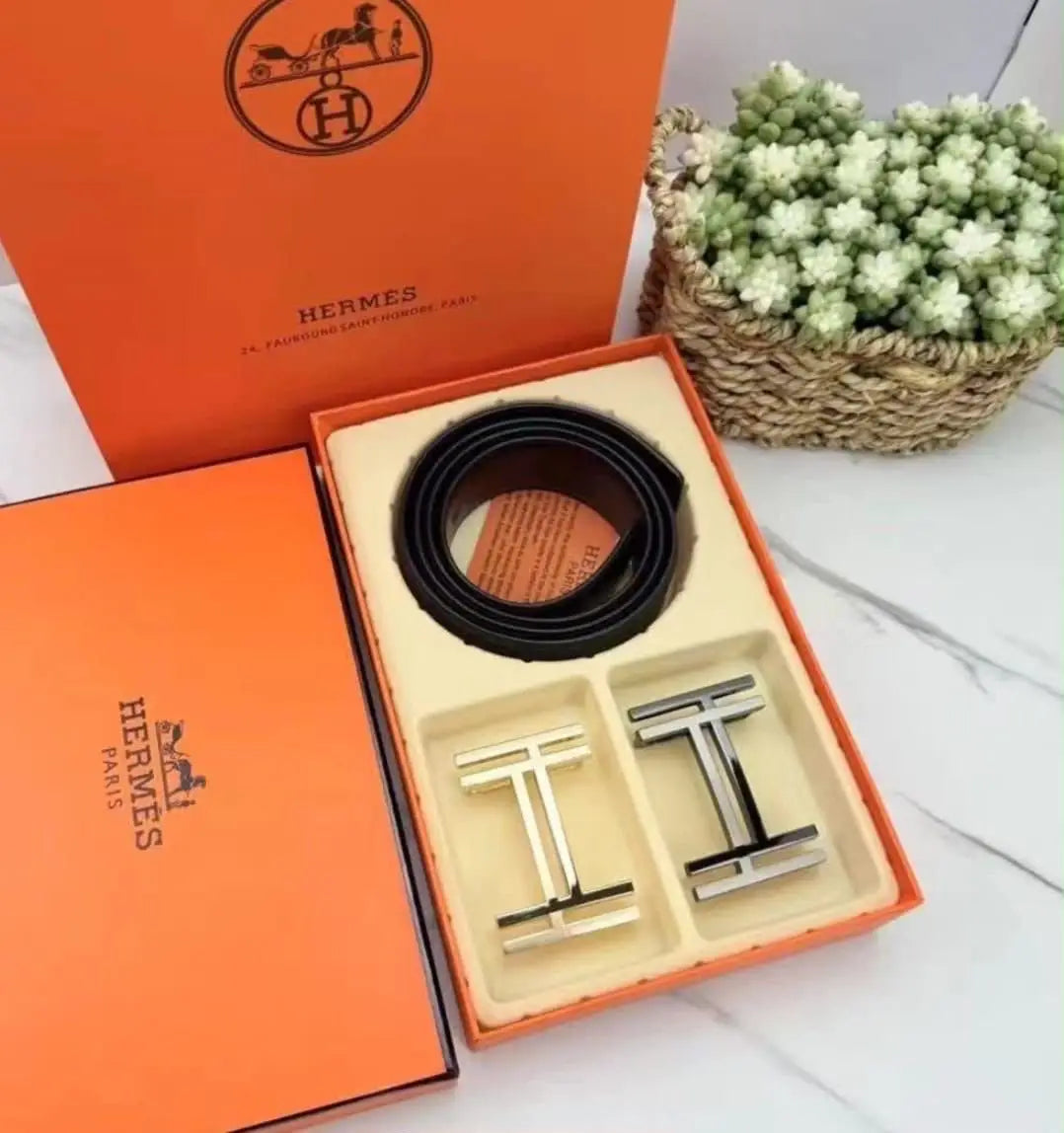 Hermes Reversible Belt Combo Premium With (2 buckle carry bag and box)h22