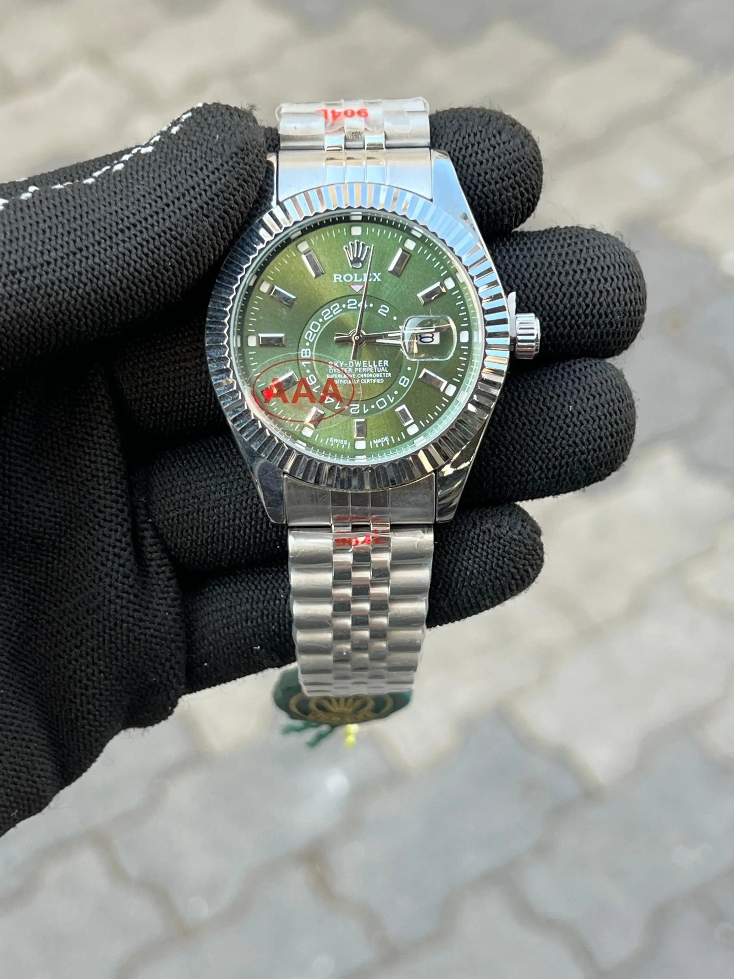 Rolex Sky Dweller Silver Green