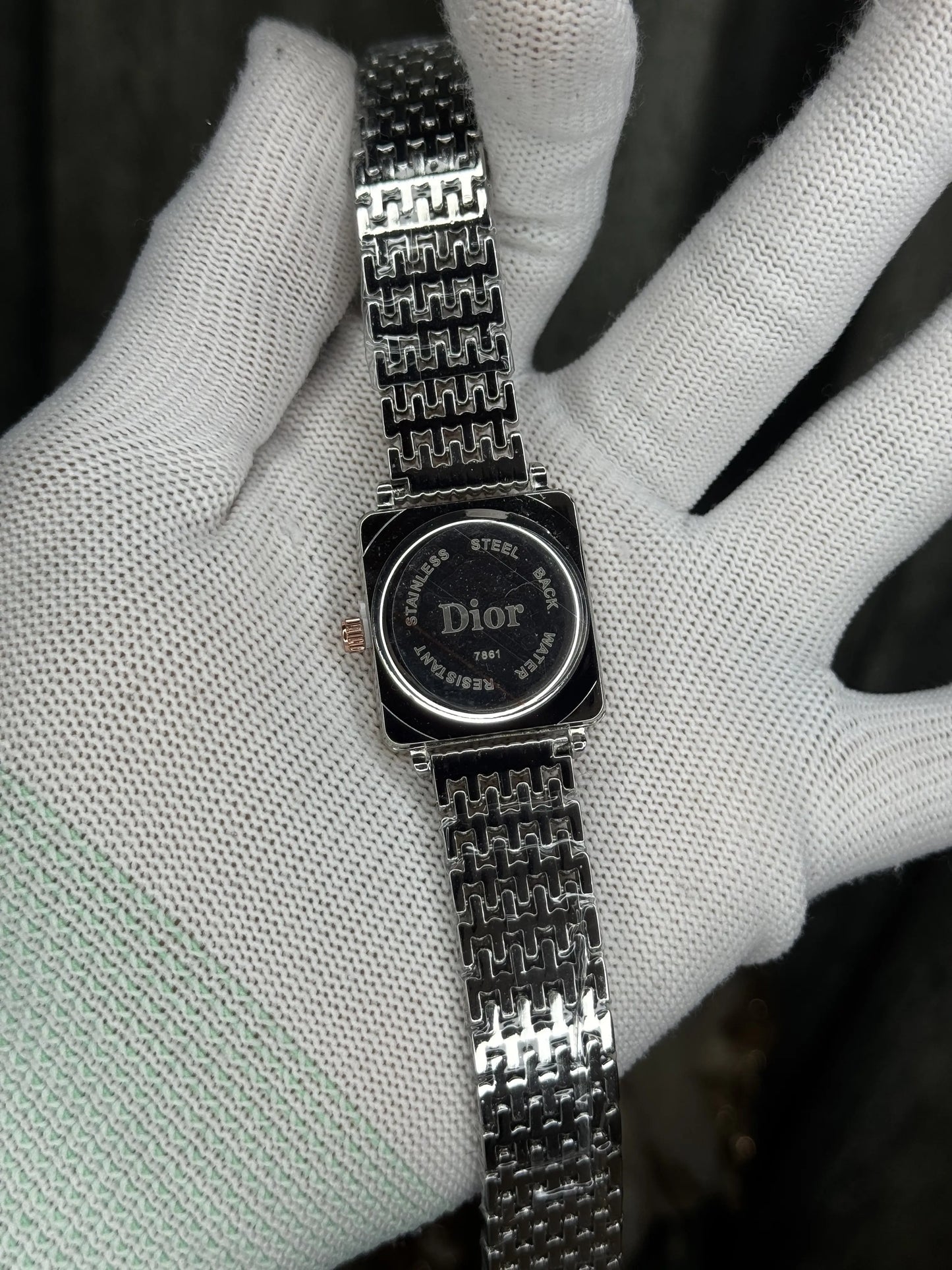 Dio r Dual Tone Black Square Premium Ladies Watch