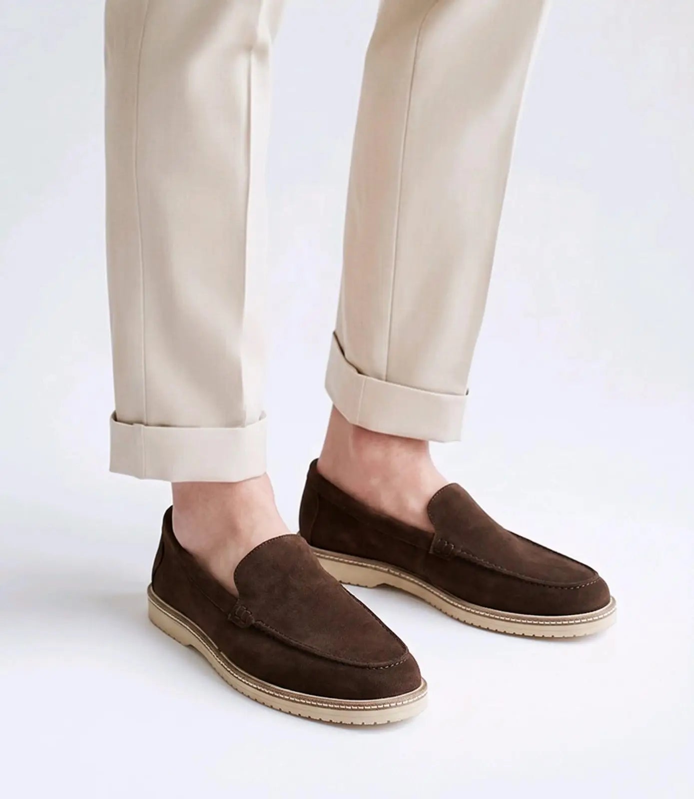 Zara_Brown Premium Suede Leather Formal Loafers