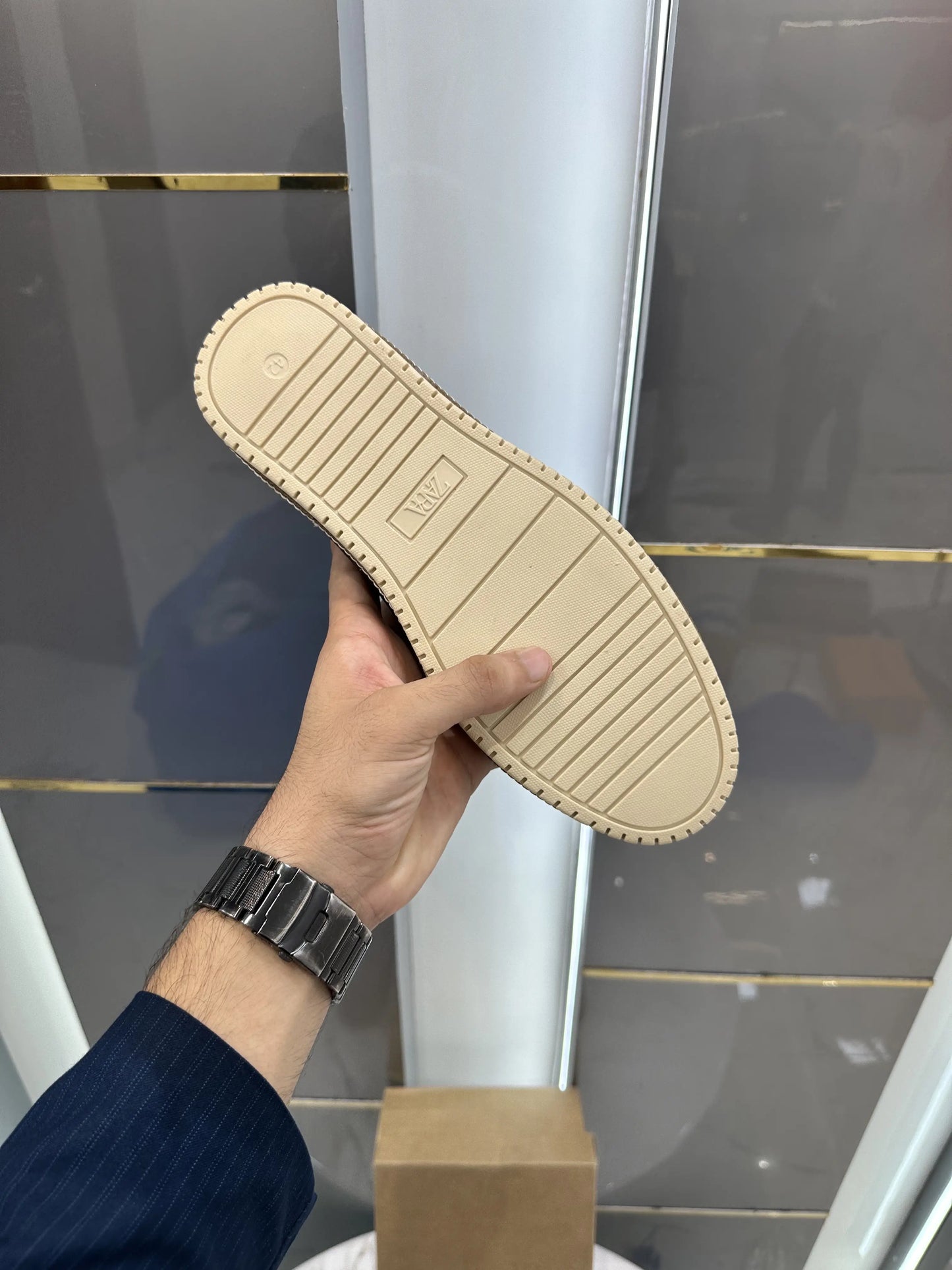 Zara_Brown Premium Suede Leather Formal Loafers