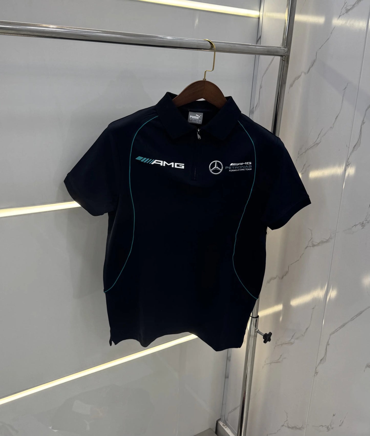 Pum a Navy Blue Mercedes Edition Premium Polo T-shirt