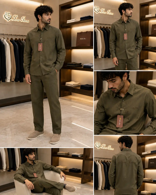 Loro Piana Olive Green Italian Imported Combo