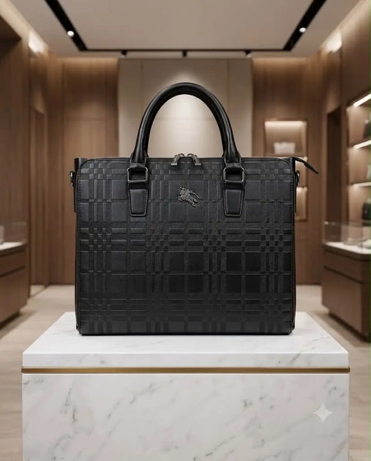 Burberr y Monogram Luxury Premium Imported Black Laptop Bag Blue b56