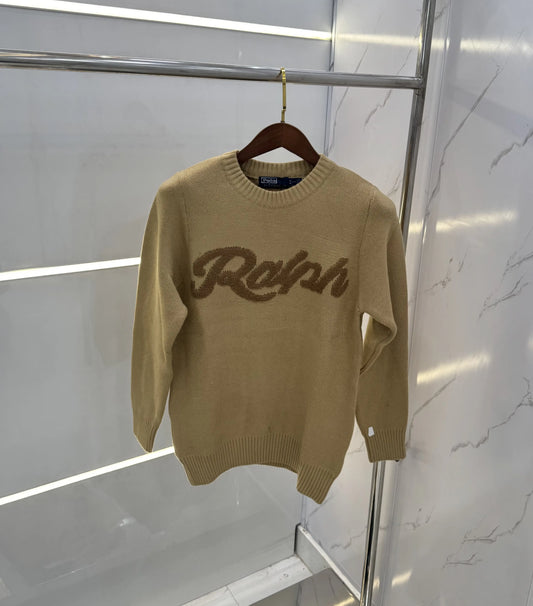 Ralp h  Lauren Beige Knitted Imported Pull Over