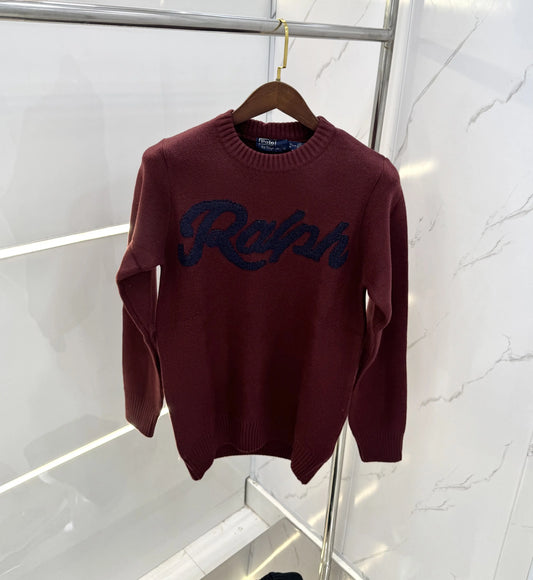 Ralp h Lauren Wine Knitted Imported Pull Over