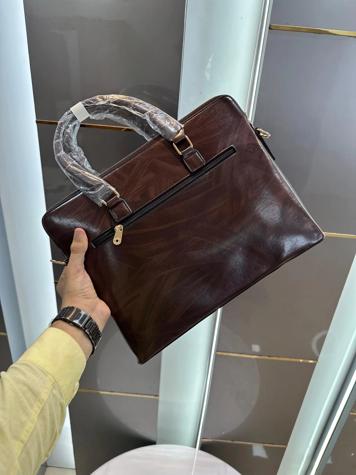 Mont Blan c Luxury Premium Imported Grey Laptop Bag Coffee mb1008