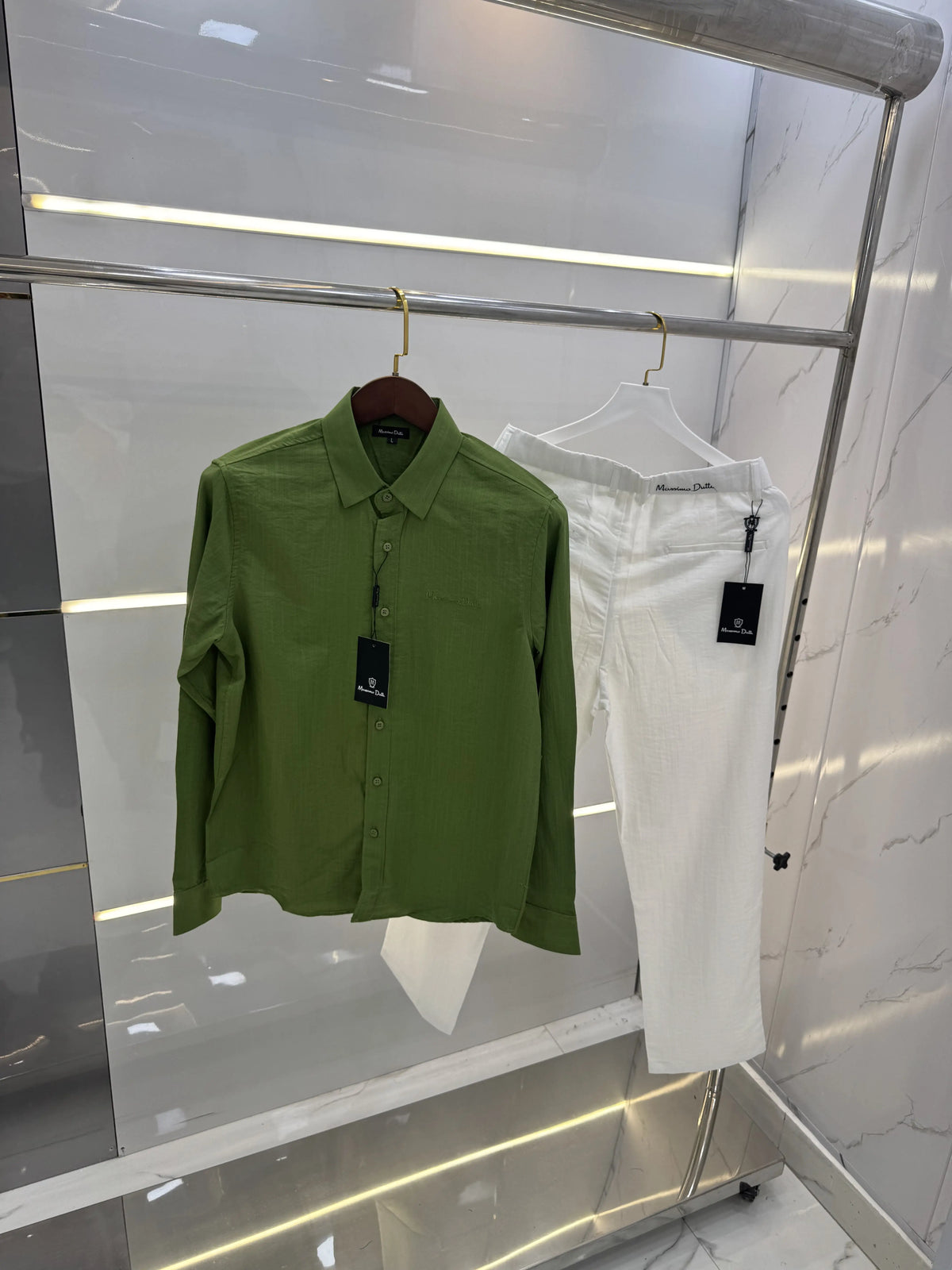 Massimo Dutti Green White Italian Imported Combo