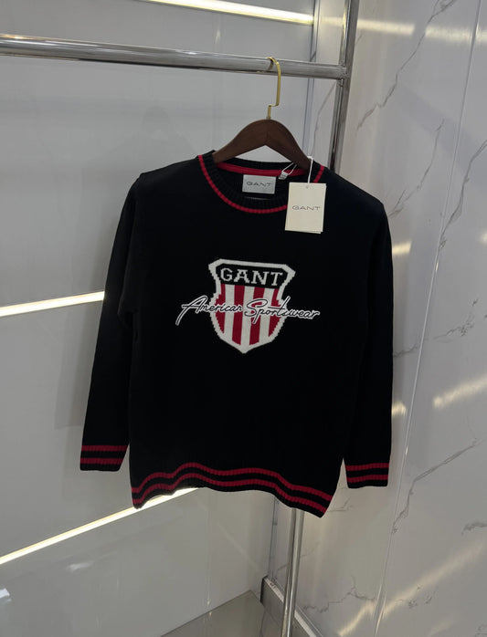 Gan t Black Knitted Imported Pull Over
