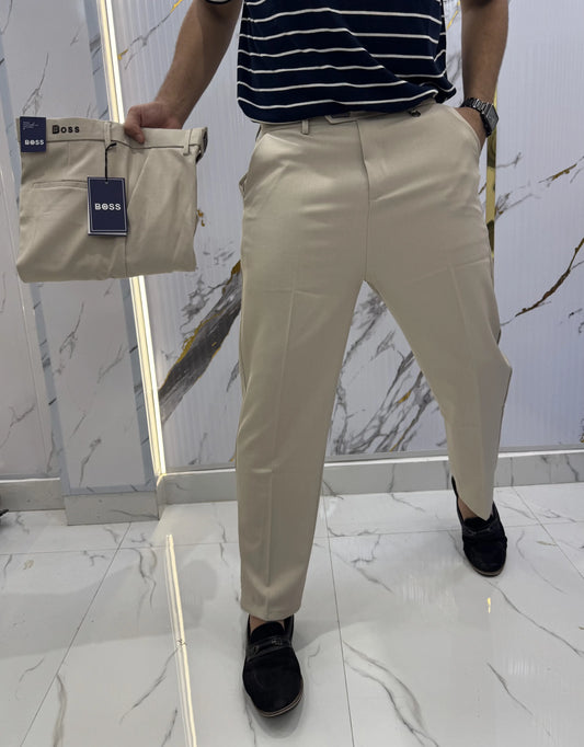 Hugo  Boss Cream Imported Korean Trouser