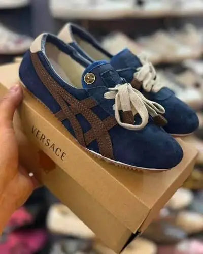 Onitsuka Tiger x Versace Tai Chi Sakura Blue  7A Premium Unisex Sneakers D-2116