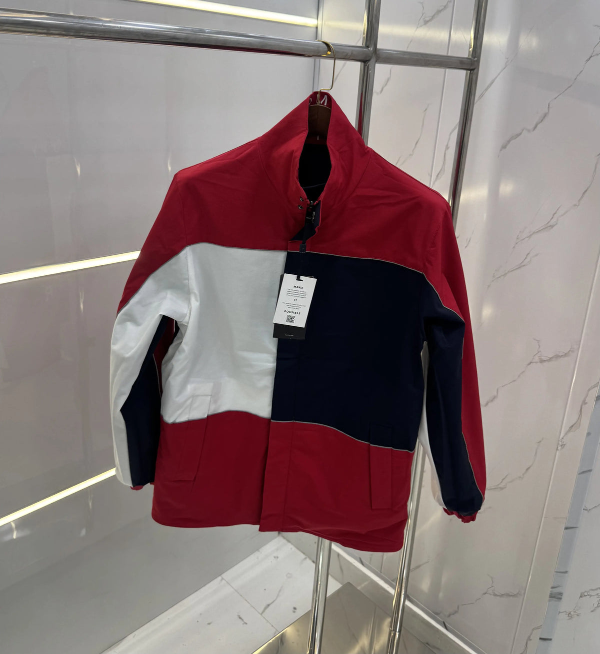 Tomm y Hilfige r Blue & Red Reversible Imported WindBreaker Jacket