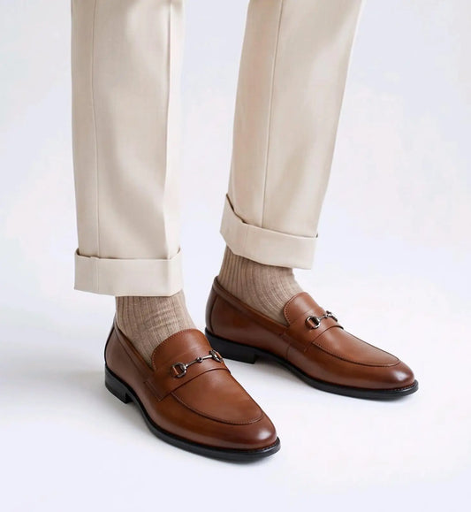Tods_Tan Metal Buckle Premium Leather Formal Loafers