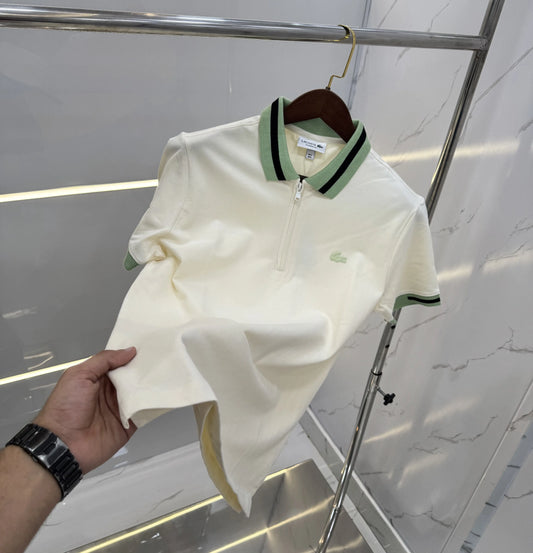 Lacost e Cream Logo Work Premium Polo T-Shirt