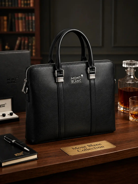 Mont Blan c Luxury Premium Imported Black Laptop Bag mb1115