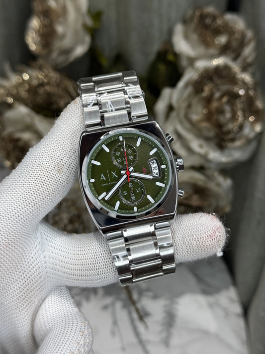 Arman i Exchange Oliver Silver Green Metal Premium Watch