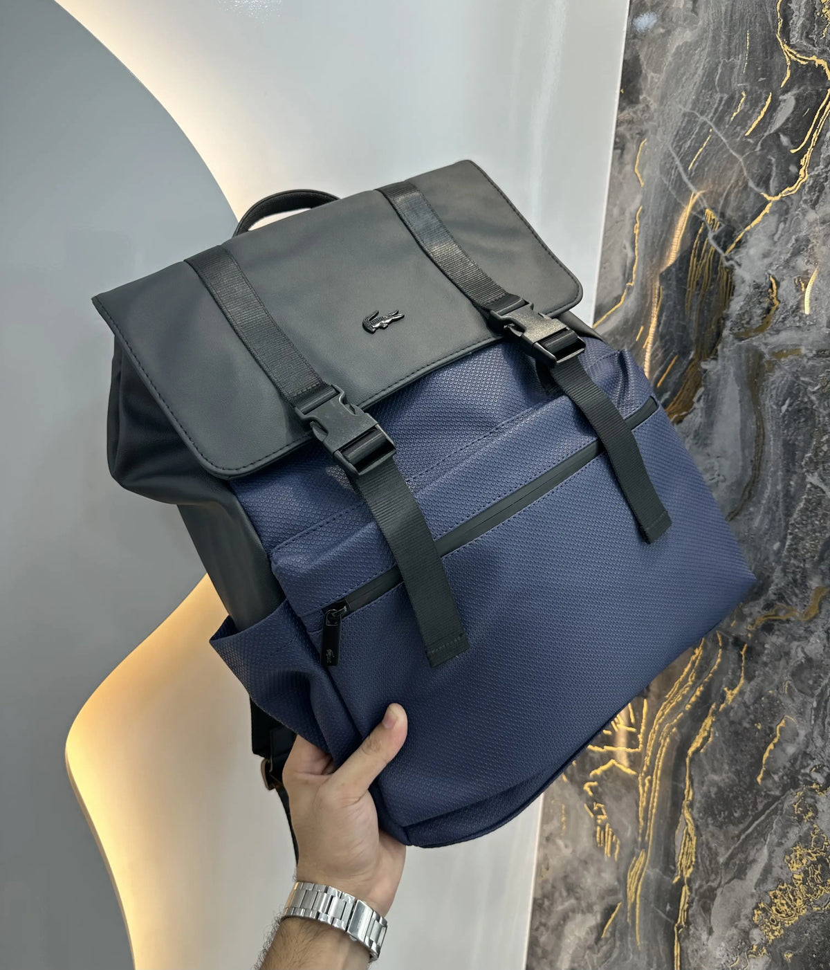 Lacost e Luxury Imported BackPack Blue L70