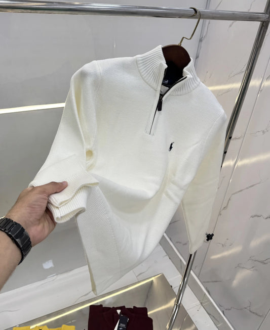 Ralph  Lauren White Imported Knitted Pull Over