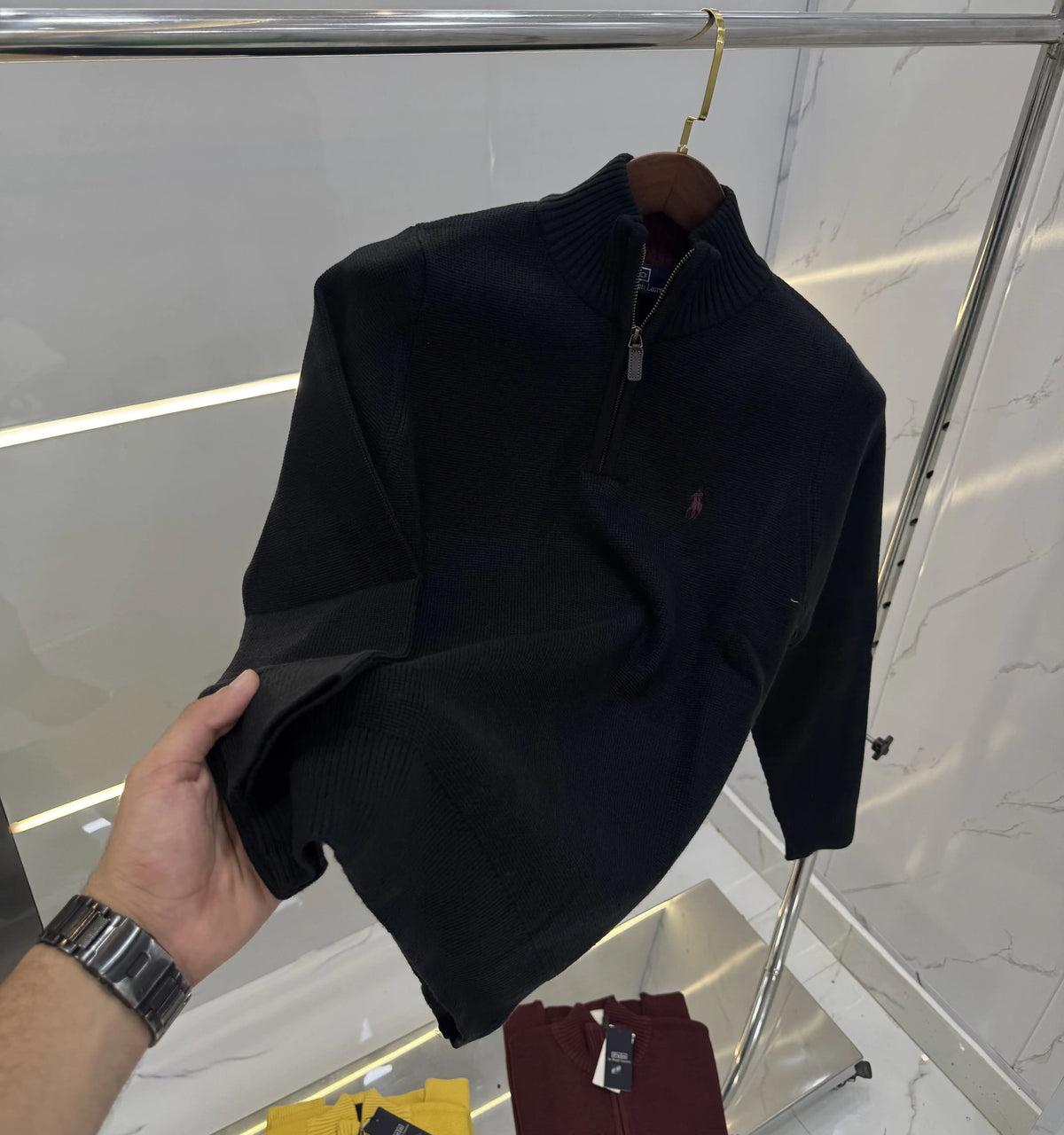 Ralph  Lauren Black Imported Knitted Pull Over