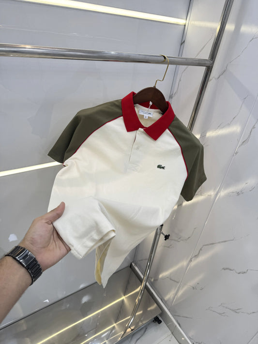 Lacost e Cream Logo Work Premium Polo T-Shirt