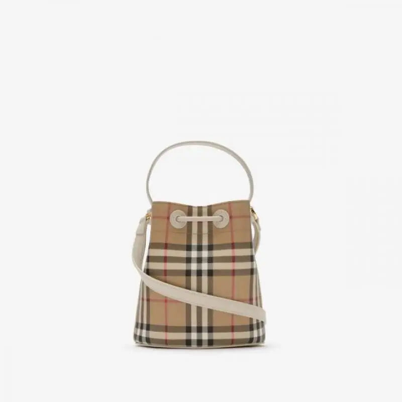 Burberrry Mini Check Bucket Bag Premium High End Quality With Original Box