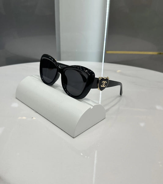 Chane l Heart Gold Black Premium Shades 5517
