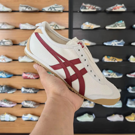 Onitsuka Tiger Mexico 66 Slip On White Red 7A Premium Sneakers D-2133