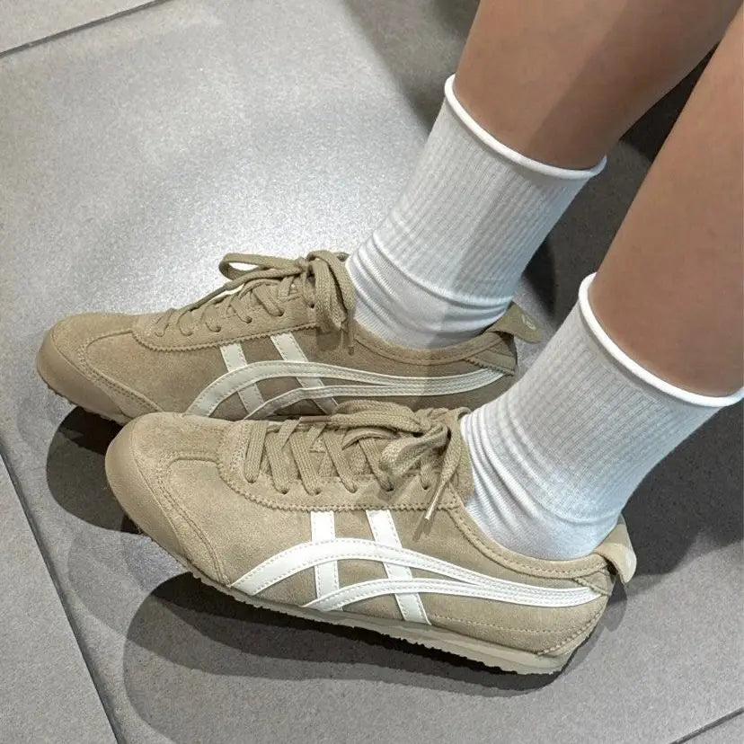Onitsuka Tiger Mexico 66 Suede Brown White 7A Premium Unisex Sneakers D-2135