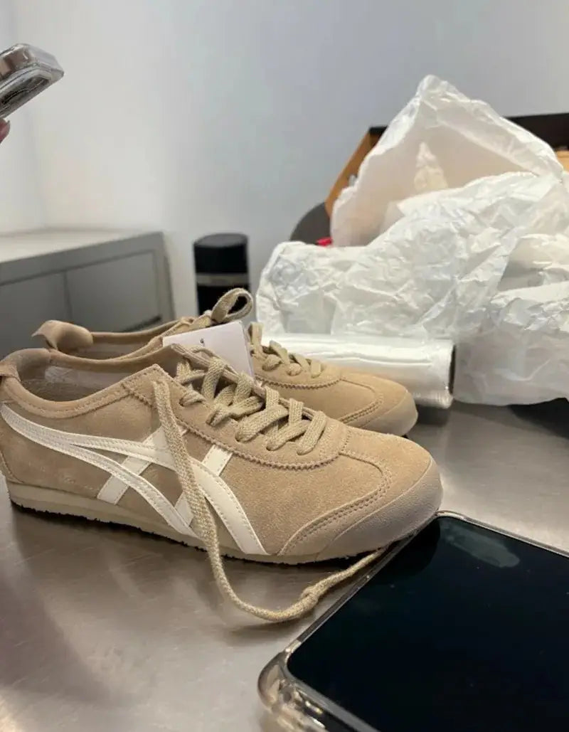 Onitsuka Tiger Mexico 66 Suede Brown White 7A Premium Unisex Sneakers D-2135