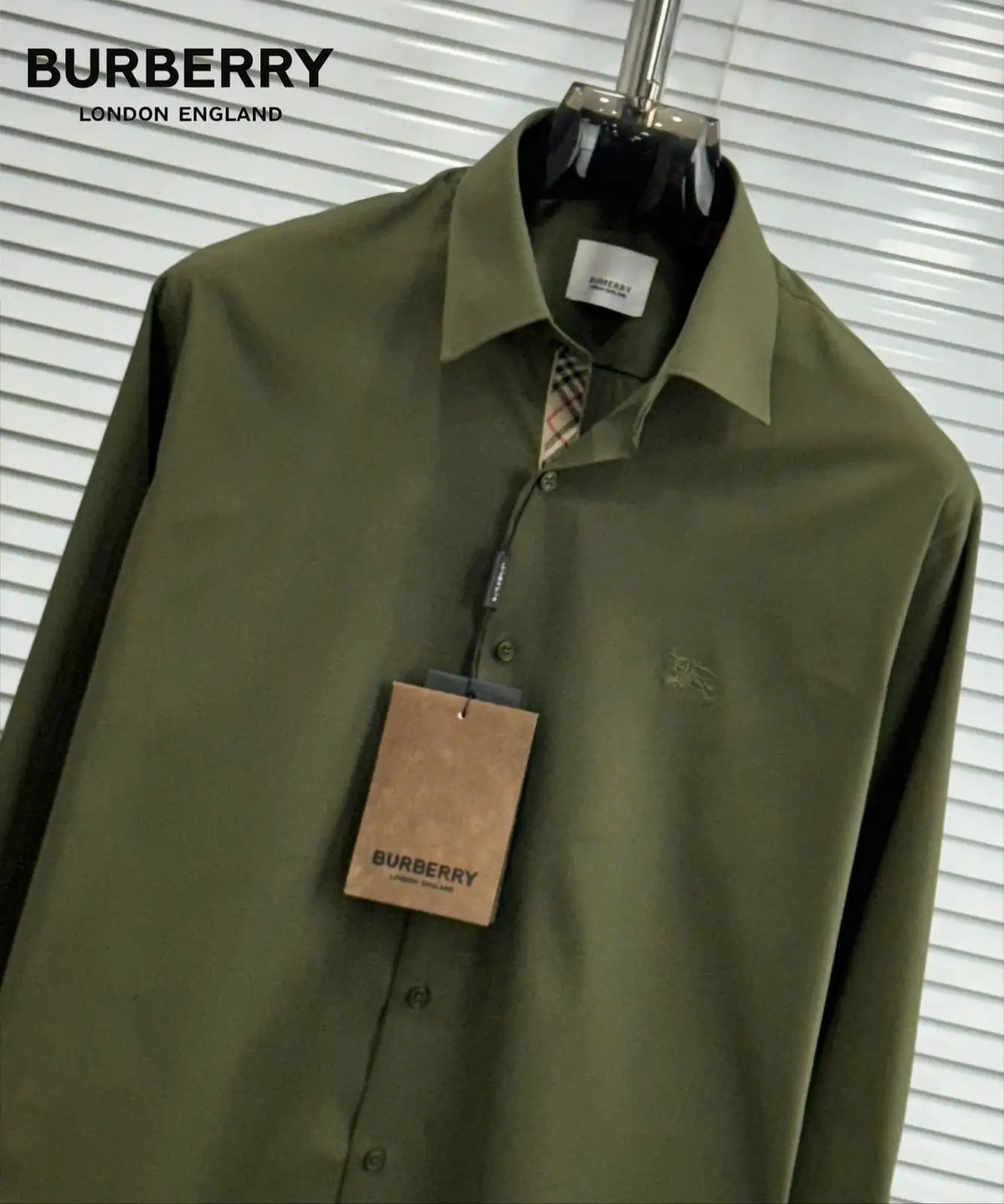 Burberr y  Olive   Premium Shirt With Original Box