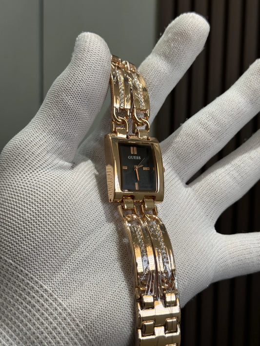 Gues s RoseGold Black Premium Ladies Watch