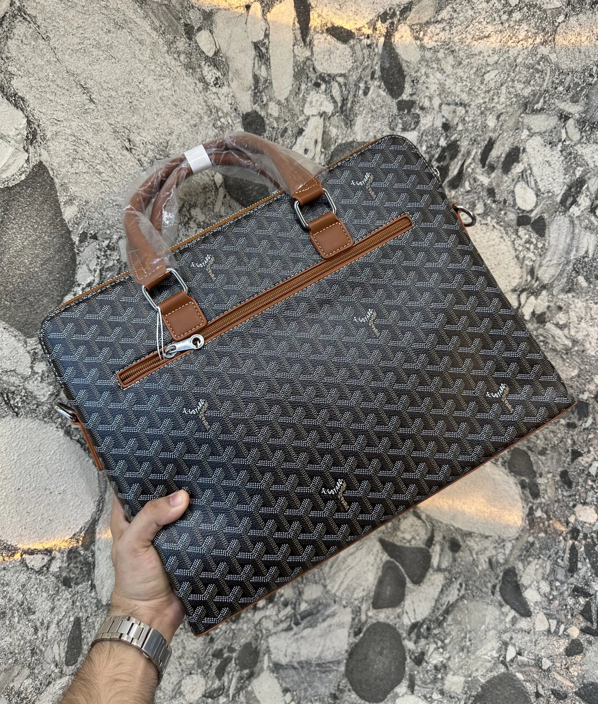 Goyar d Luxury Premium Imported Laptop Bag Brown g122