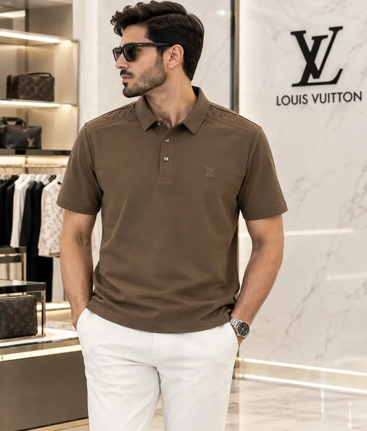 Louis Vuitto n Brown Luxury Polo T-shirt