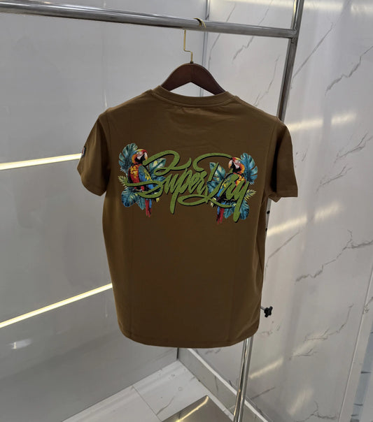 Superdr y Brown Logo Work Premium T-Shirt