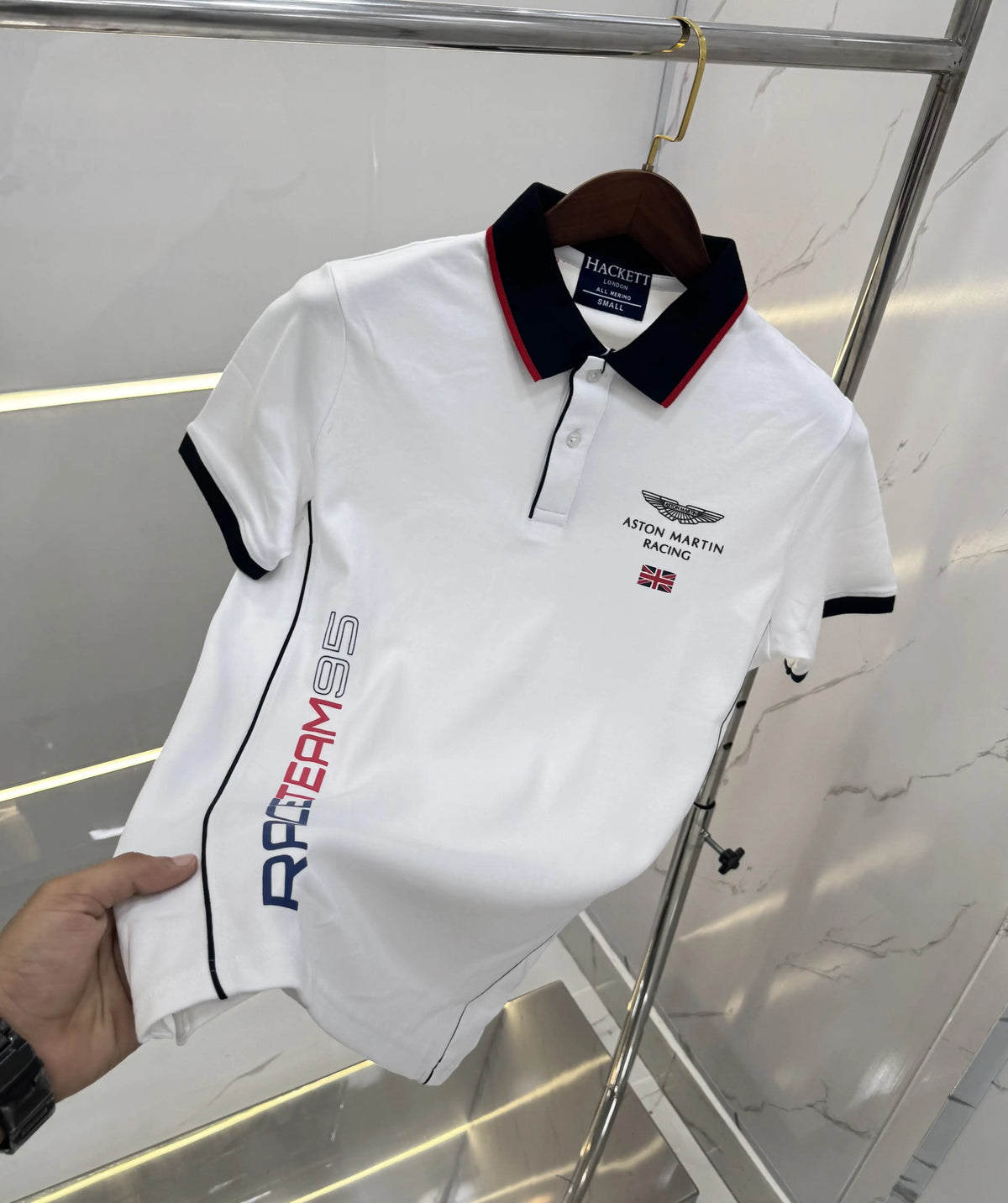 Hacket White Logo Work Premium Polo T-Shirt