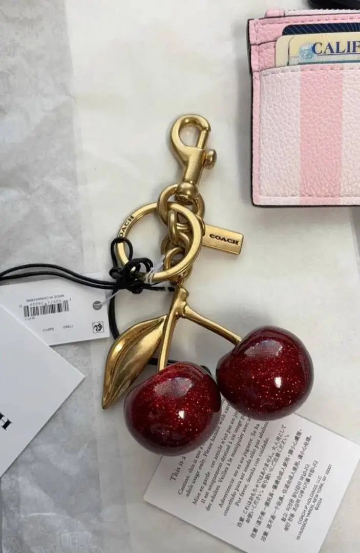 CHERRY CHARM KEYCHAIN